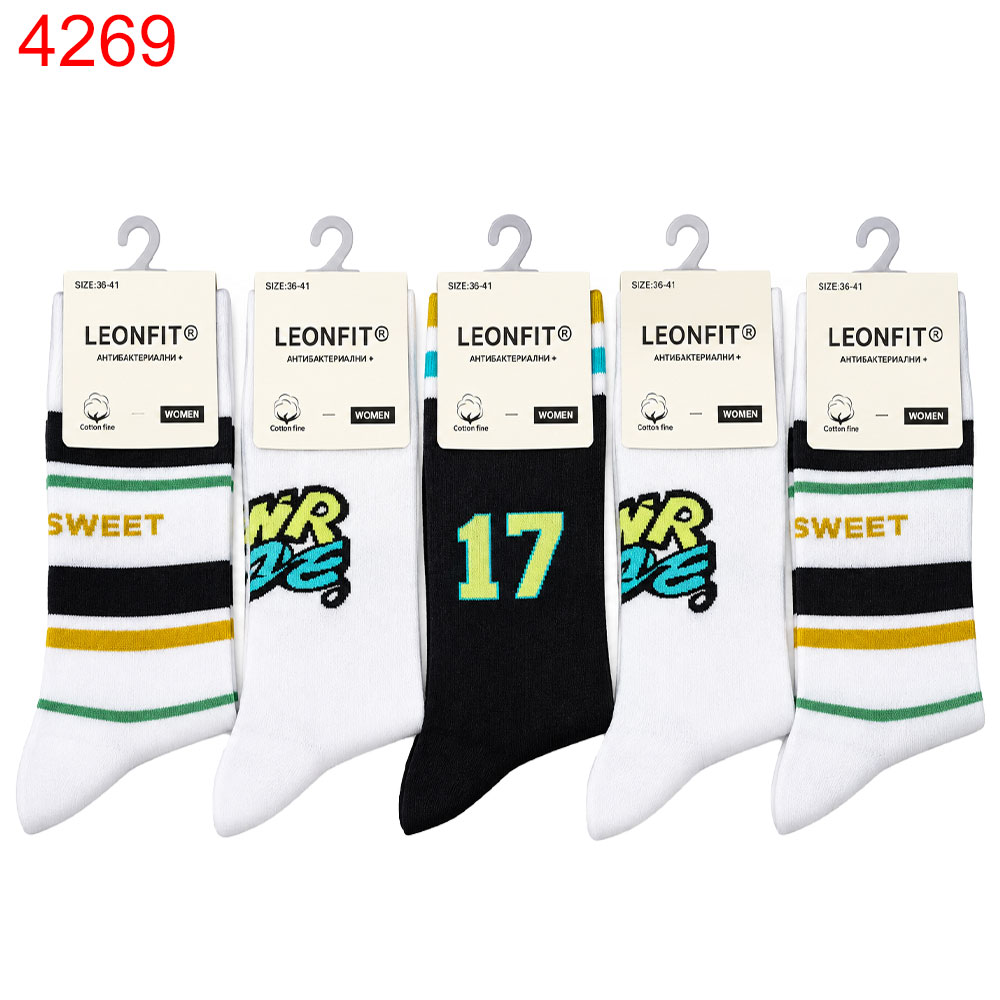 Чорап дамски Leonfit Comfort памук 36-41 5 бр /0.46€/бр