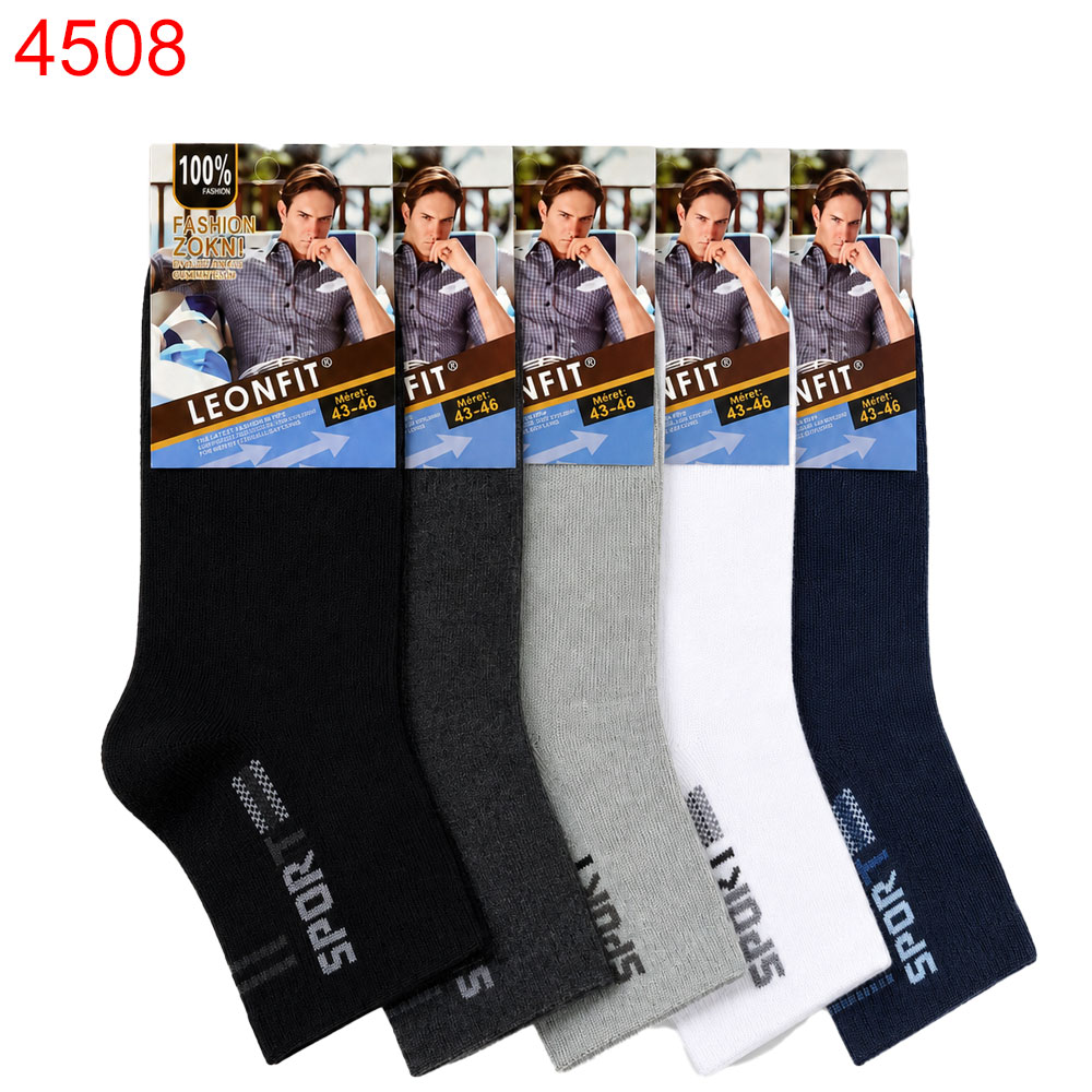 Чорап терлик мъжки Leonfit памук с висок конч 40-43/44-46 5бр 0.51€/бр