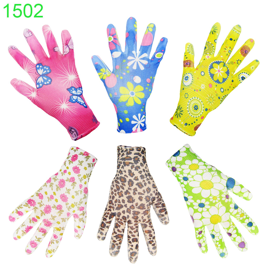 Работни ръкавици дамски градинарски на цветя №8 12 чифта 0.54€/чифт