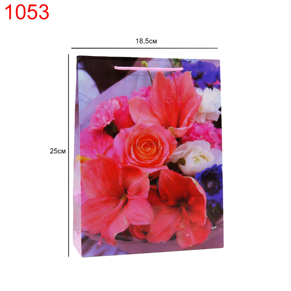 Подаръчна торбичка средна различни видове 18,5см/25см 12 броя 0.51€/бр