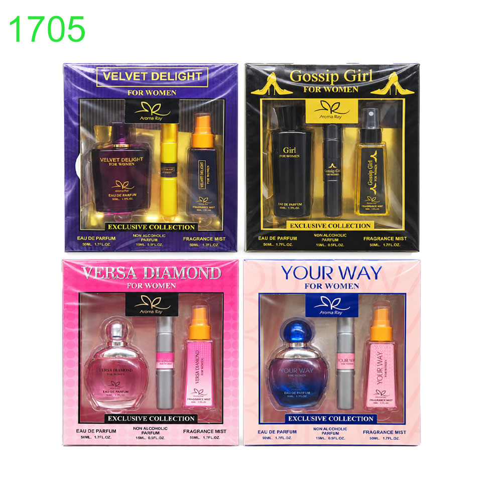 Подаръчен комплект 3 In 1 Gift Set  дамски Парфюм 50мл + Парфюм тип писалка 20мл + Спрей за тяло 50 мл !!!!! ПРИ НАД 8 БРОЯ