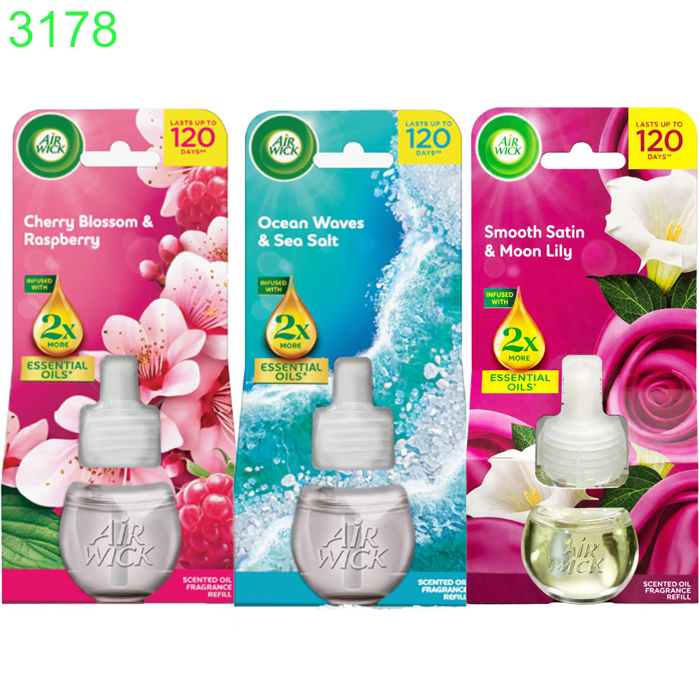 Пълнител за електрически ароматизатор Air Wick Essential Oils с етерични масла 19мл !!! ПРИ НАД 6 БРОЯ