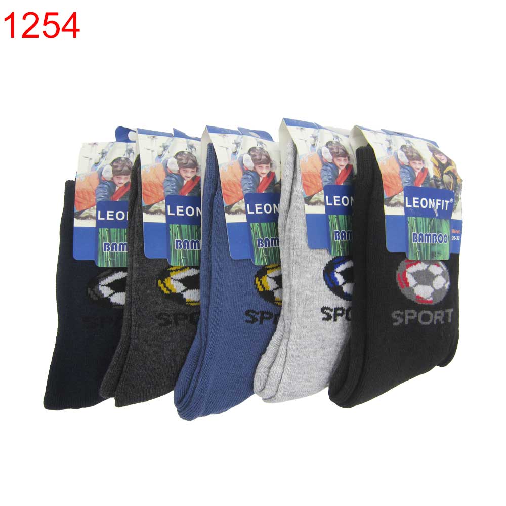 Чорап детски Leonfit термо бамбук момче 26-32 33-38 5бр 1.20лв/бр