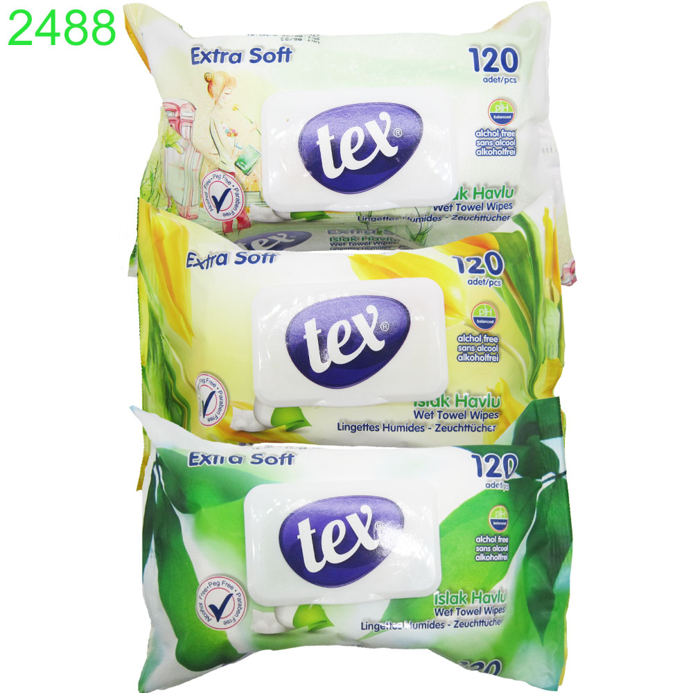 Мокри кърпи Tex Extra Soft Меки и Нежни 120 бр !!! ПРИ НАД 24 БРОЯ