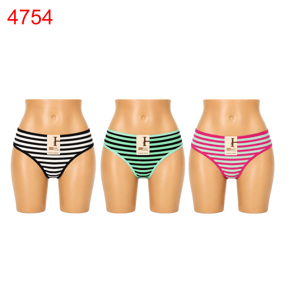 Бикини дамски памук/12 броя в стек/микс от цветове XL-3XL/0.80€ за брой