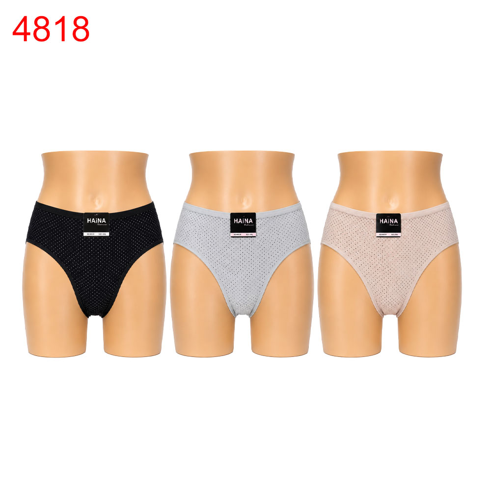 Бикини дамски памук/12 броя в стек/микс от цветове 2XL-4XL/1.05€ за брой