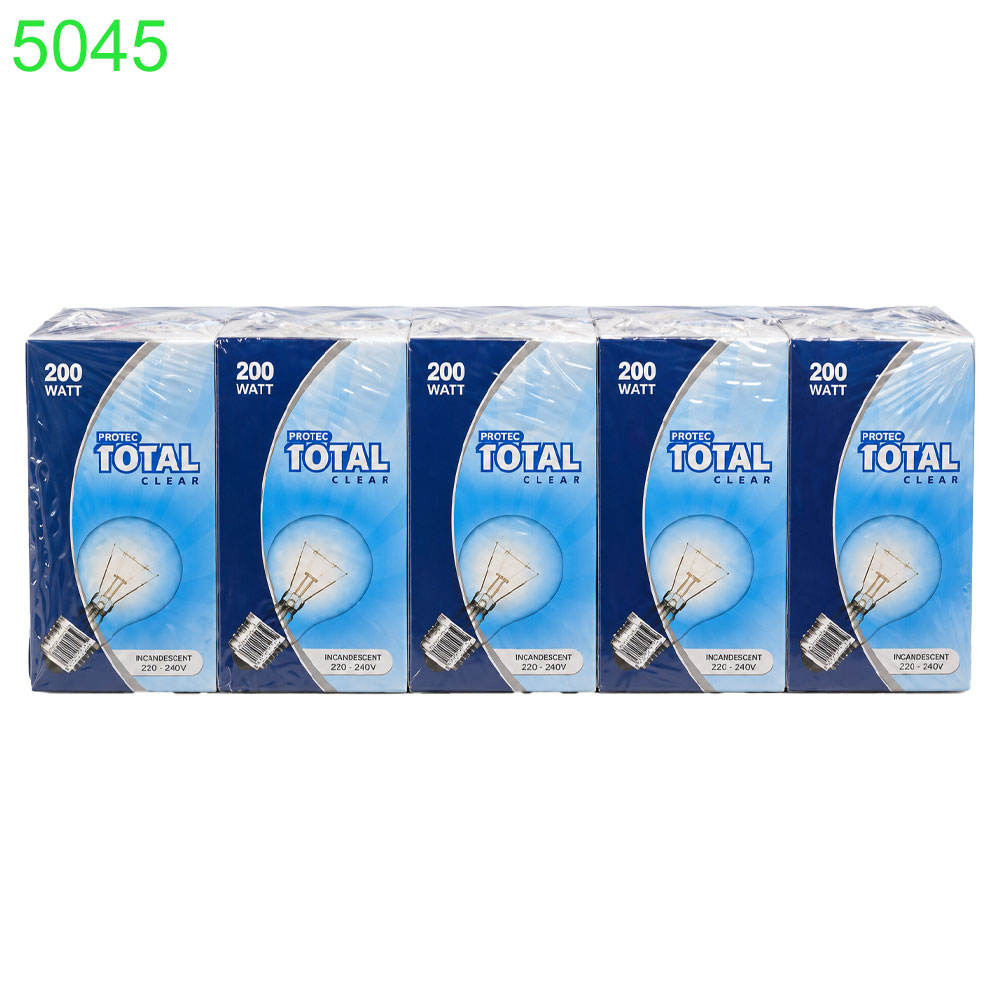 Електрическа крушка Total Clear 200 W 5 бр 0.75€/бр !!!!! ПРИ НАД 10 БРОЯ/2 СТЕКА/