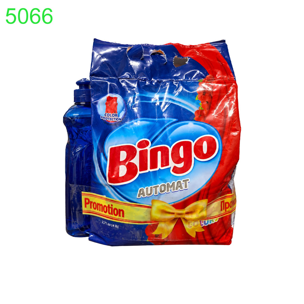 Прах за пране Bingo Al colors цветно пране 2кг +веро Bingo 500 мл